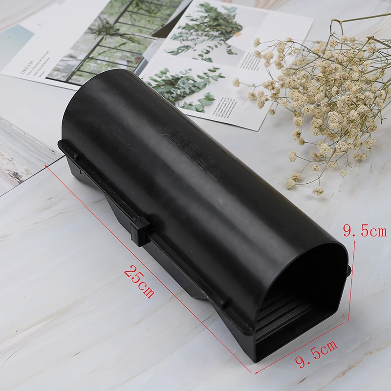25x9,5x9,5 см многоразовая пластиковая ловушка для мышей, крыс, ловушка для ловли грызунов, борьба с вредителями, приманка, клетка, коробка - Цвет: Черный