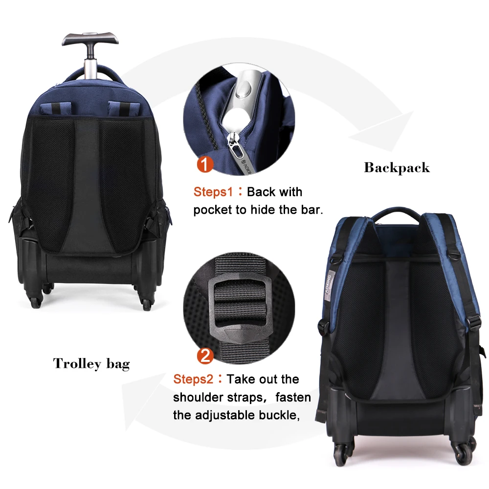 Aoking Нейлон водонепроницаемые багаж сумки тележки для мужчин и женщин прокатки