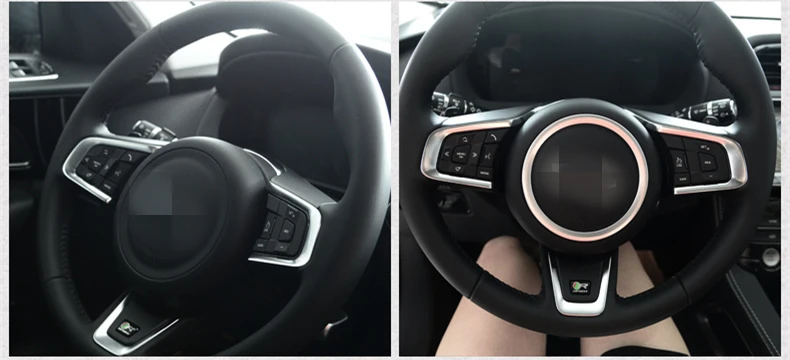 Steering wheel decorative circle sequins bright interior refit stickers Interior For Jaguar F-Pace F pace fpace X761 2016-2018 | Автомобили