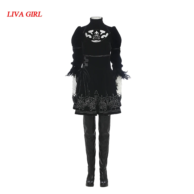 

Anime Cosplay NieR Automata Cosplay Costumes YoRHa No. 2 Type B 2B Cosplay Halloween Costume For Women High Quality