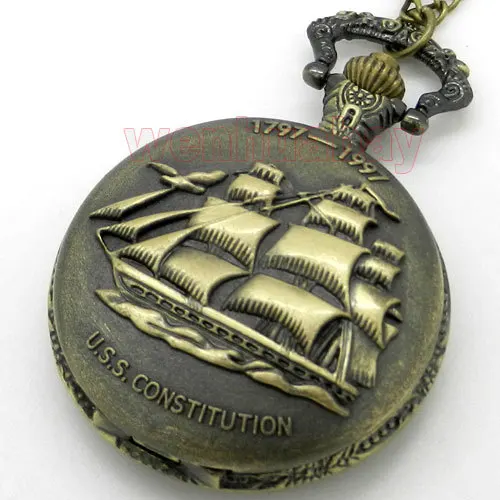 Винтаж стимпанк Античная бронза парусный Холст Лодка ожерелье с кораблем цепи