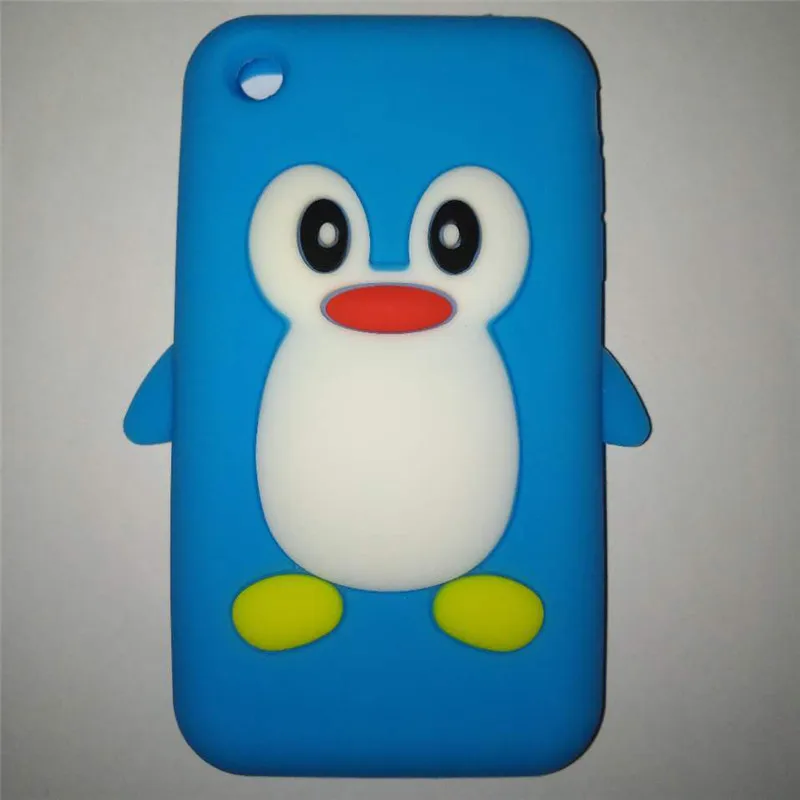 Мягкий силиконовый чехол с милым 3D рисунком пингвина для iPhone 3GS |