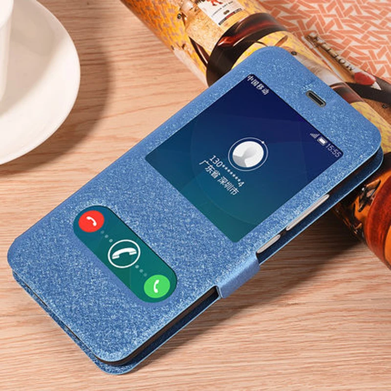 Чехол для Meizu M5 M 5 Meilan Оригинальный флип-чехол из искусственной кожи с окошком