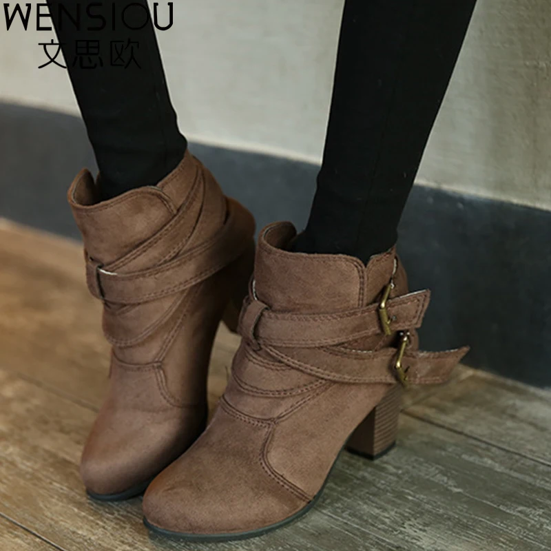 Женские ботинки лидер продаж 2018 года новые зимние ботильоны осенне зимняя обувь