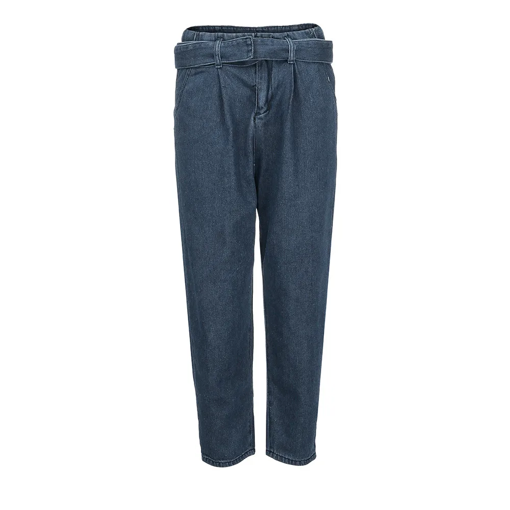 Женские джинсы с высокой талией свободные облегающие бантом 3 18|Штаны| |