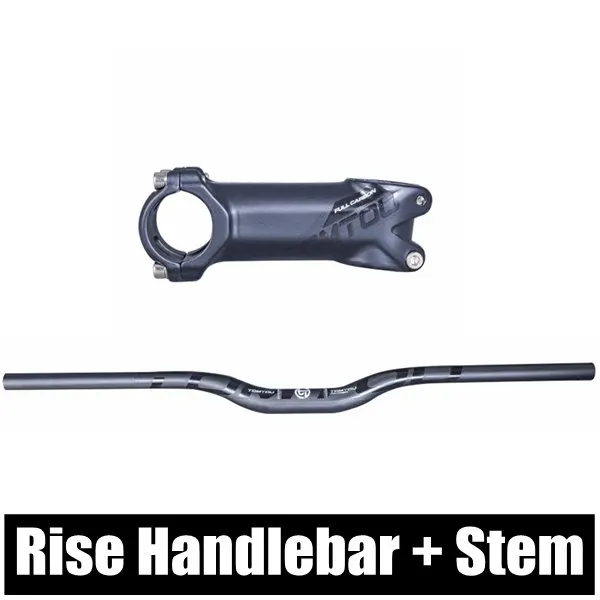 Rise Handlebar Stem TOMTOU черный матовый карбоновый руль для горного велосипеда набор рулей+ подседельный штырь+ стебель MTB части велосипеда-TG5T13 - Цвет: Rise Handlebar Stem