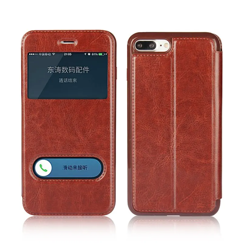 Чехол с окошком для iPhone 8 Умный Магнитный флип чехол Apple Plus сумка Etui iPhone8 Hoesje Funda