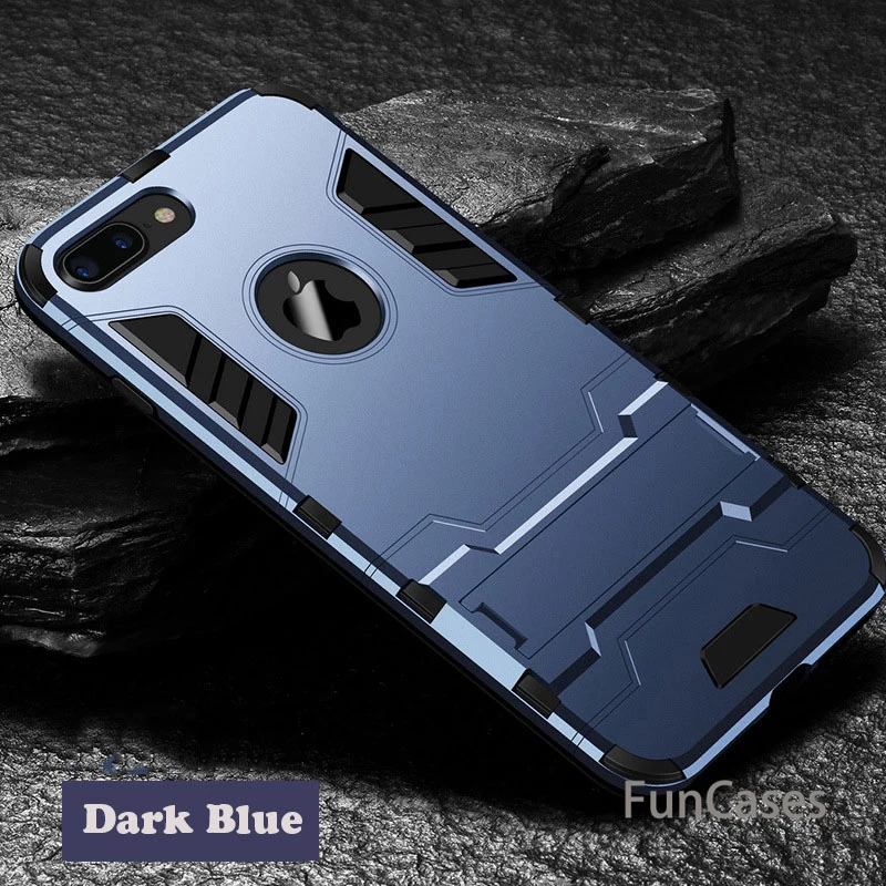 Dark Blue Противоударный Броня телефона чехол для Apple IPhone X 8 7 6 S 6 плюс 5 5S SE Дело ТПУ защитный Жесткий Мода чехол для iPhone 10 - Цвет: Dark Blue