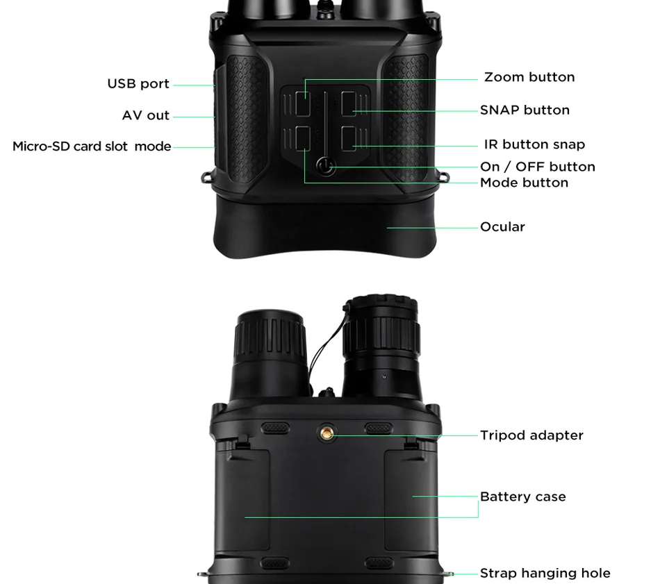400m Night vision binoculars 3.5x-7x magnification hunting elk tools telescope digital infrared day time and night vision HD
