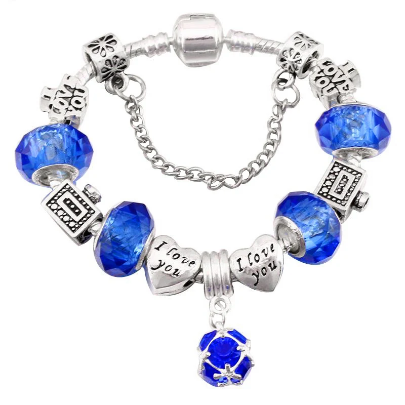 BAOPON Посеребренная Шарм Браслеты для Для женщин с хорошим бусины из муранского