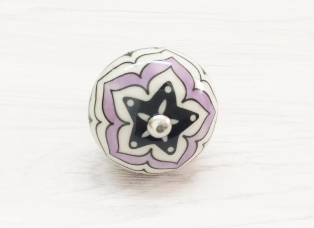 Керамическая ручка комода розовая Звезда Дети Ручки Кабинет тянет