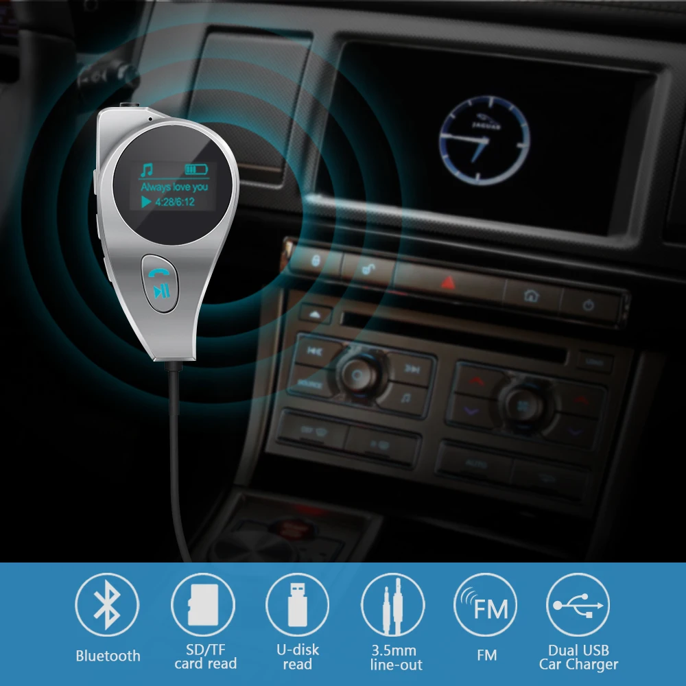 Nulaxy магнитный зажим автомобильный FM трансмиттер Беспроводной Bluetooth радиостанция