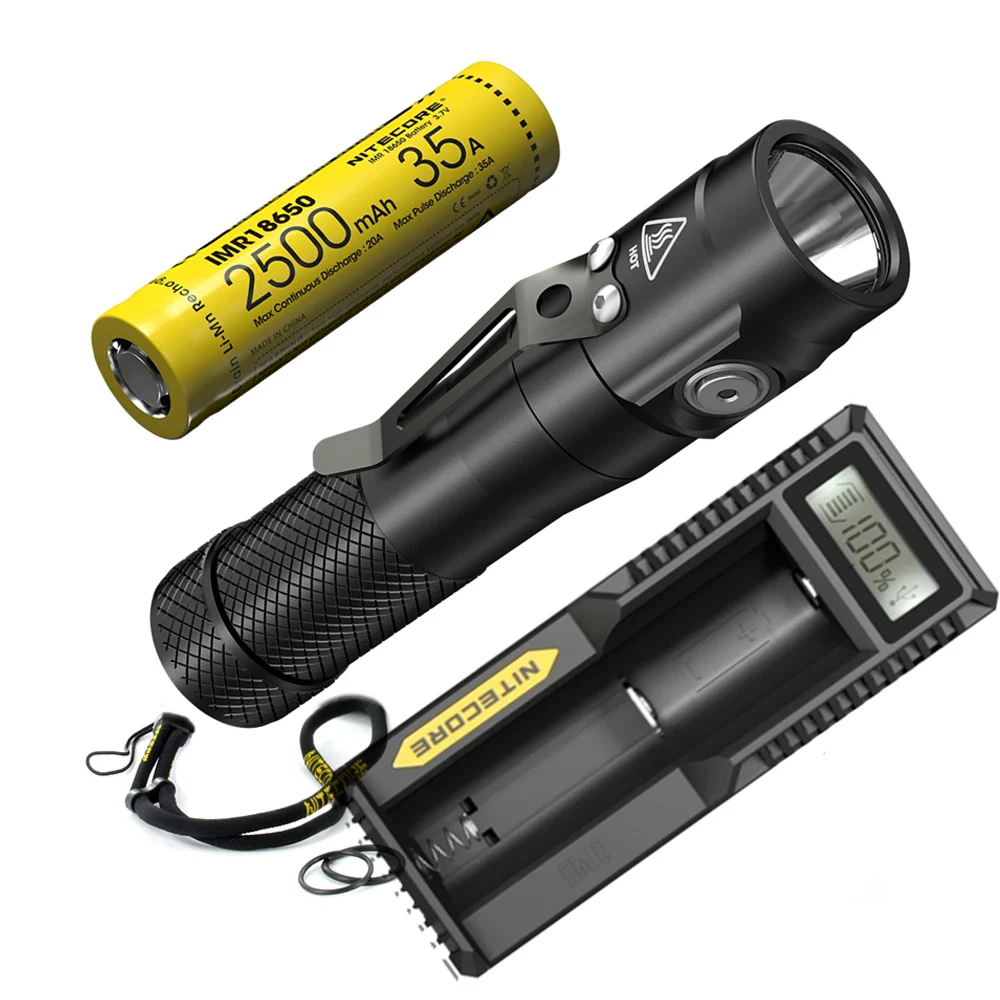 Nitecore EC30 проводник фонарик CREE XHP35 HD max 1800 люмен расстояние луча 220 м Магнитный задний фонарь с батареей