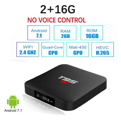ТВ-приставка T95 S1 5 шт. Android 7 1 Amlogic S905W Quad Cor 2 ГБ + 16 Гб/1 8 Гб - купить по выгодной цене |