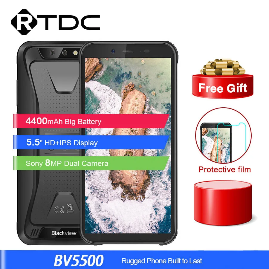 Смартфон Blackview BV5500 2+16 Гб экран 5.5&quot водонепроницаемый Android 8.1 две SIM карты
