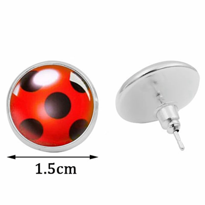 Женские серьги гвоздики в виде божьей коровки сережки горошек для