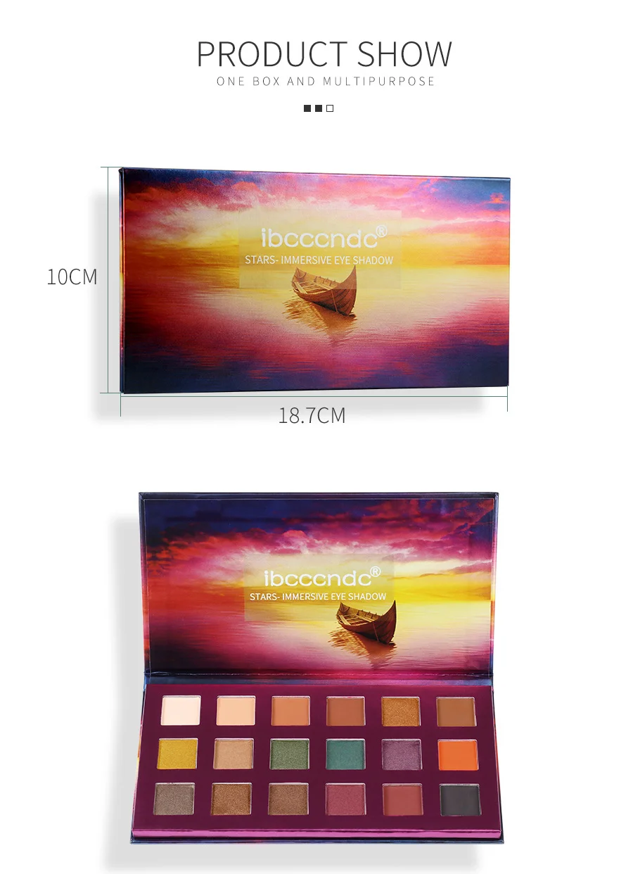 18 Colors Glitter Eyeshadow Makeup Pallete Matte Eye shadow Palette Shimmer and Shine Diamond Eyeshadow Powder Pigment Cosmetics