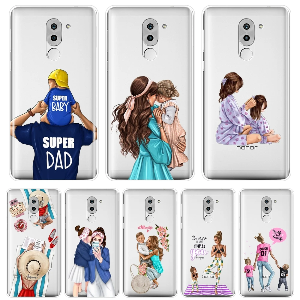 Мягкий чехол для телефона Huawei Honor 4X 5A 5X 6 6X 5C 6C Pro Mom Baby Girl Мужская силиконовая задняя