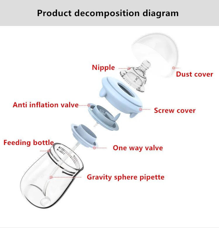 YOOAP Wide-caliber Glass Baby Bottle Anti-Flatulence Baby Bottle Baby Feeding Bottle Free Hand Baby Bottle Holder