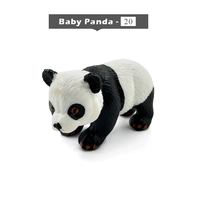 Baby Panda Имитация мини-панды, слона, енота, кенгуру, альпака, оленя, медведя, Ослика, Wildebeest, фигурка животного, домашний декор, Сказочная фигурка - Цвет: Baby Panda