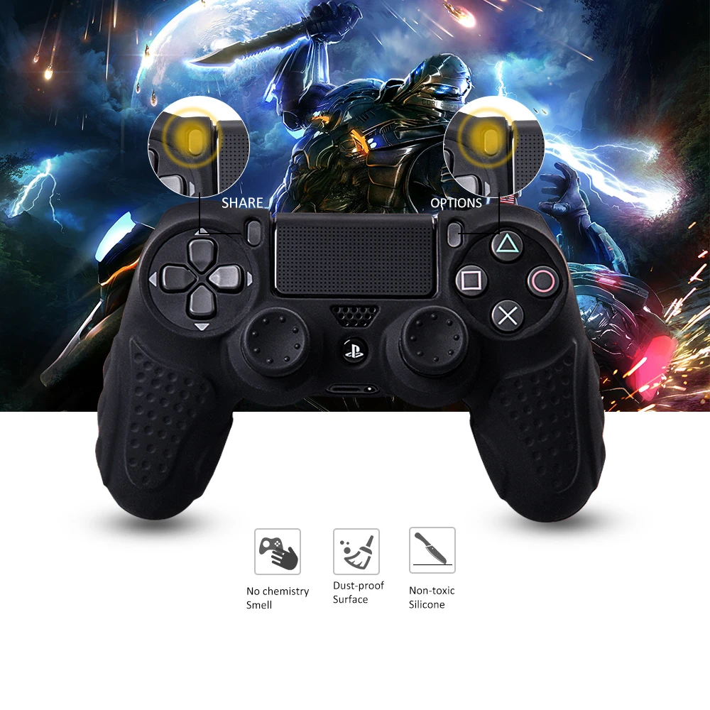 Высокое качество чехол для PS4 с 8 шт. Stick Thumb ручки анти скольжения силиконовые сцепление чехол для Playstation 4 DualShock4 контроллер