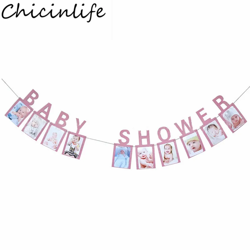 Chicinlife 1 комплект синий/розовый детский душ фото баннер для вечеринки в честь Дня