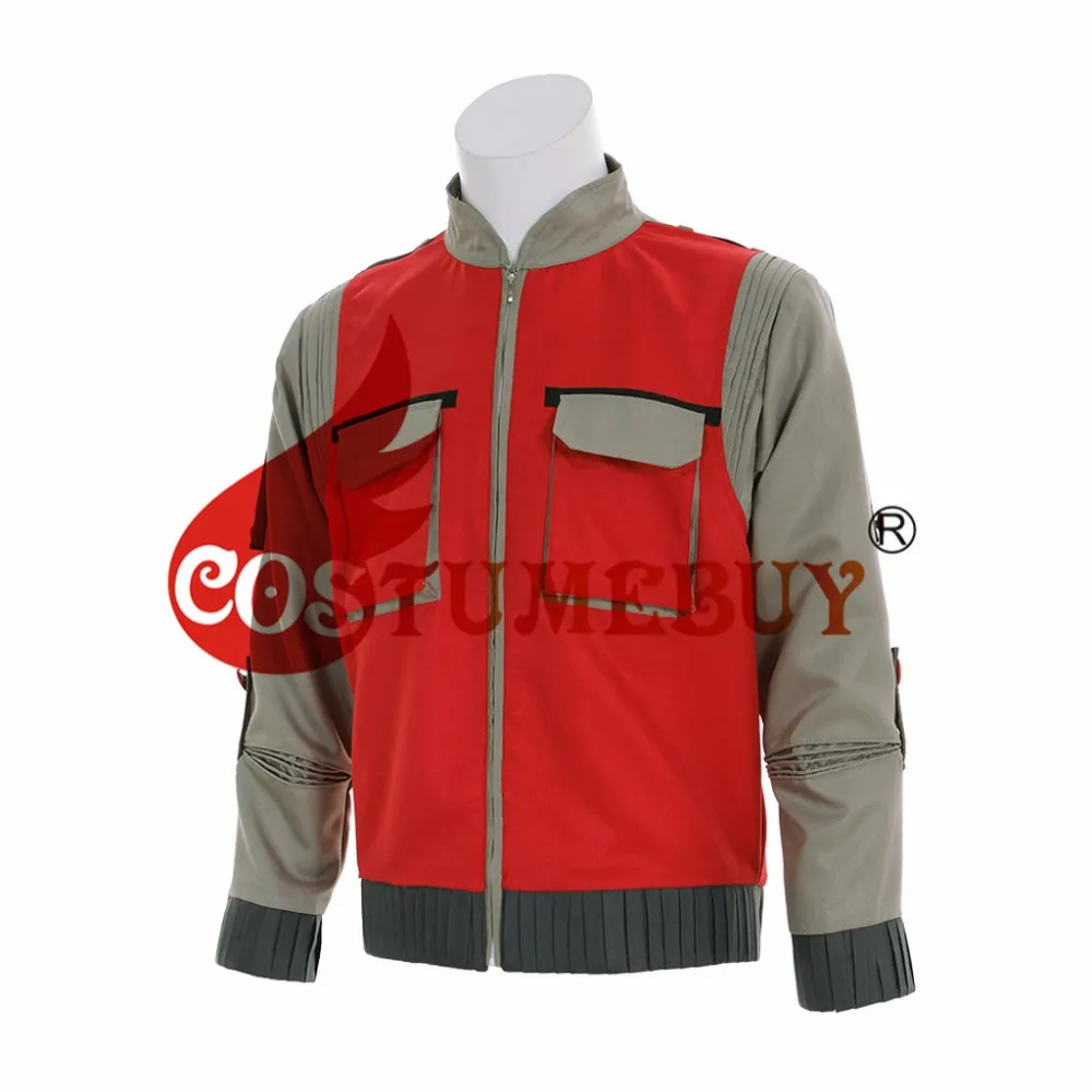 CostumeBuy фильм Назад в будущее Марти Макфлай красная куртка стоимость костюм Взрослый Косплей Костюм Топ L920