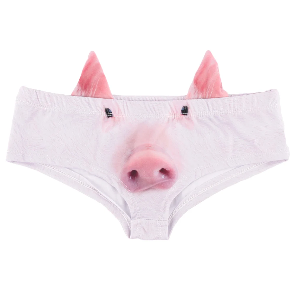 Pig 3D принт, трусики с животными, женское мягкое нижнее белье с низкой талией, хипстер, забавные бесшовные трусы, милые женские трусы - Цвет: Pig