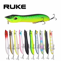 ruke new fishing lure baits surface 140mm26g top water popper 11 color snake head wabbler free shipping