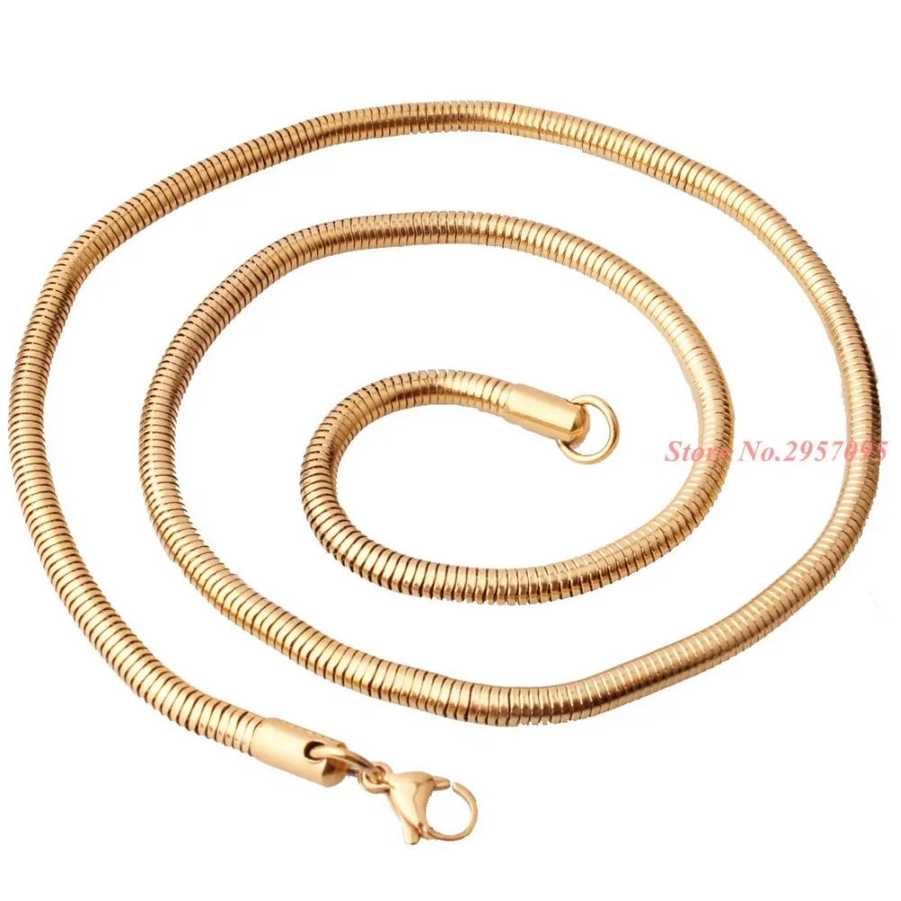 Серебряное/золотое/черное ожерелье из нержавеющей стали цепочка змея подходит