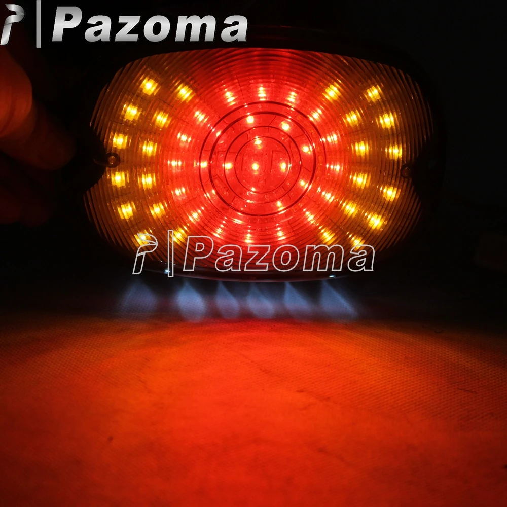 PAZOMA МОТОЦИКЛ дым 12V светодиодный задний стоп светильник с сигналом поворота s для