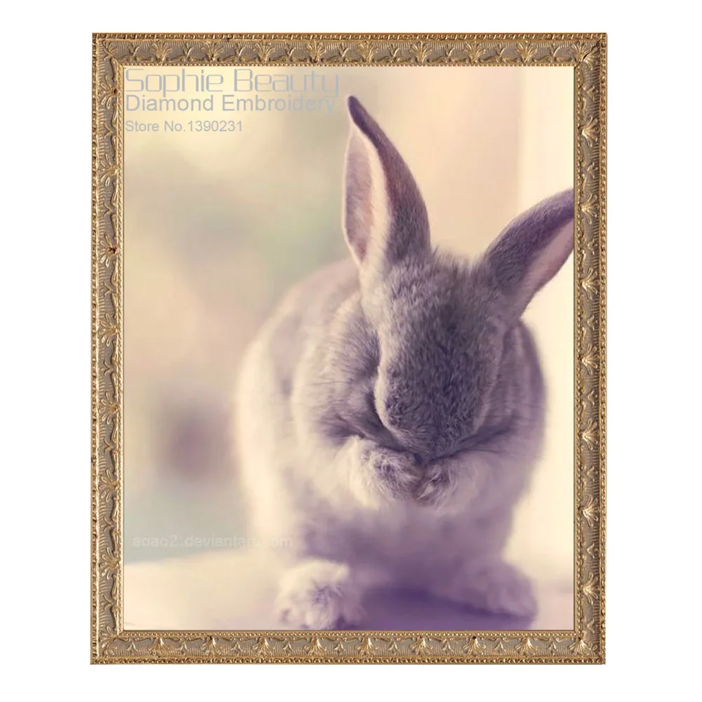 Новинка искусственная живопись полный Алмазная вышивка бисером серый кролик