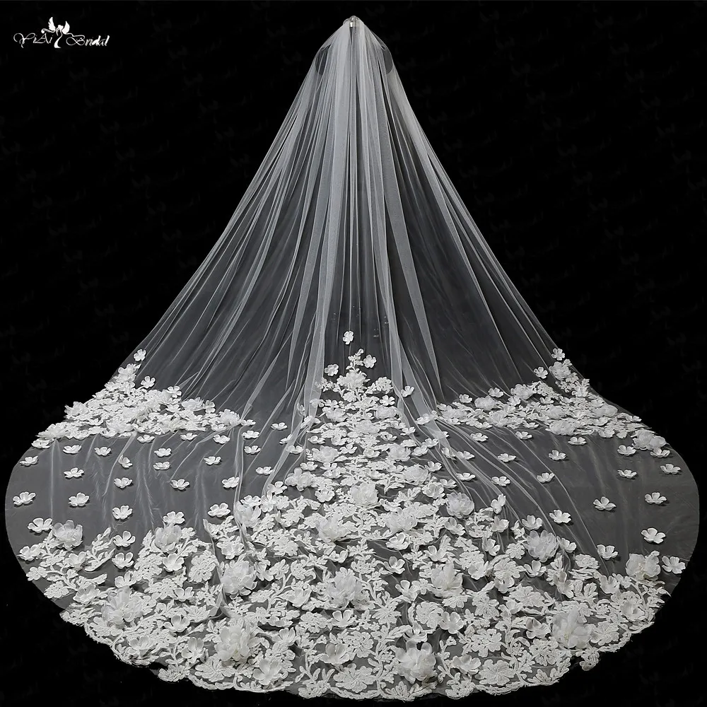 LZP035 вуаль 3 5 метров аппликация 3d Свадебное кружево с цветами|3d bridal lace|bridal veil lacelace |