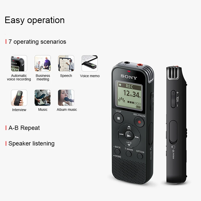 Sony цифровой голосовой Регистраторы собран в S-Mic Системы интеллектуальные Шум