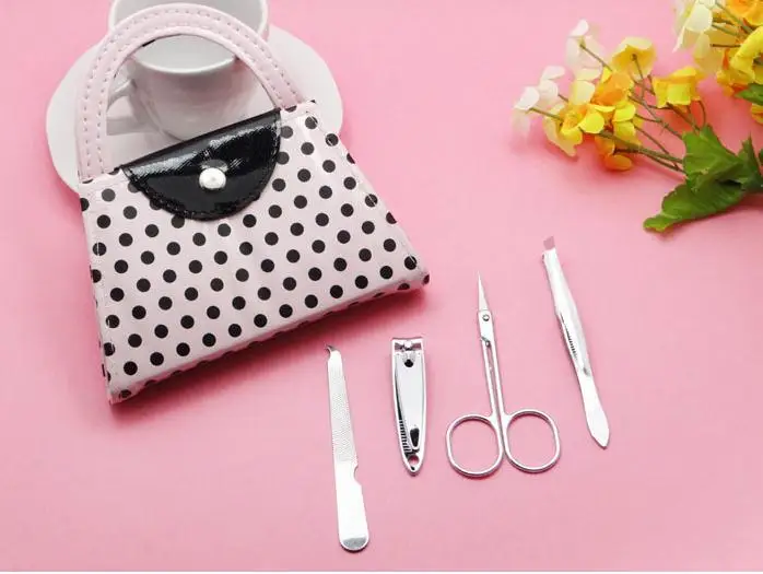 

wedding bridal shower favors and giveaways for guest -- Pink Polka Dot Purse Manicure Set party favor souvenir gift 100pcs SN835