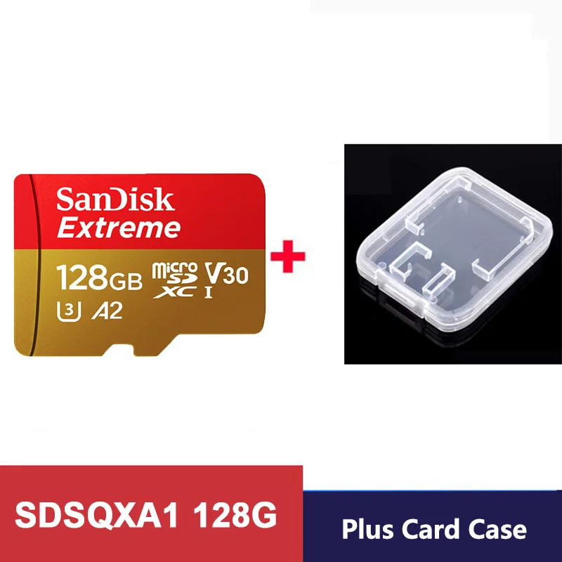 SQXA2-128G-Plus-Case sandisk Extreme Micro SD карта U3 V30 A2 128 ГБ mcrosd флэш TF карта картао де Мемория карта памяти для дрона смартфон - Емкость: SQXA2-128G-Plus-Case