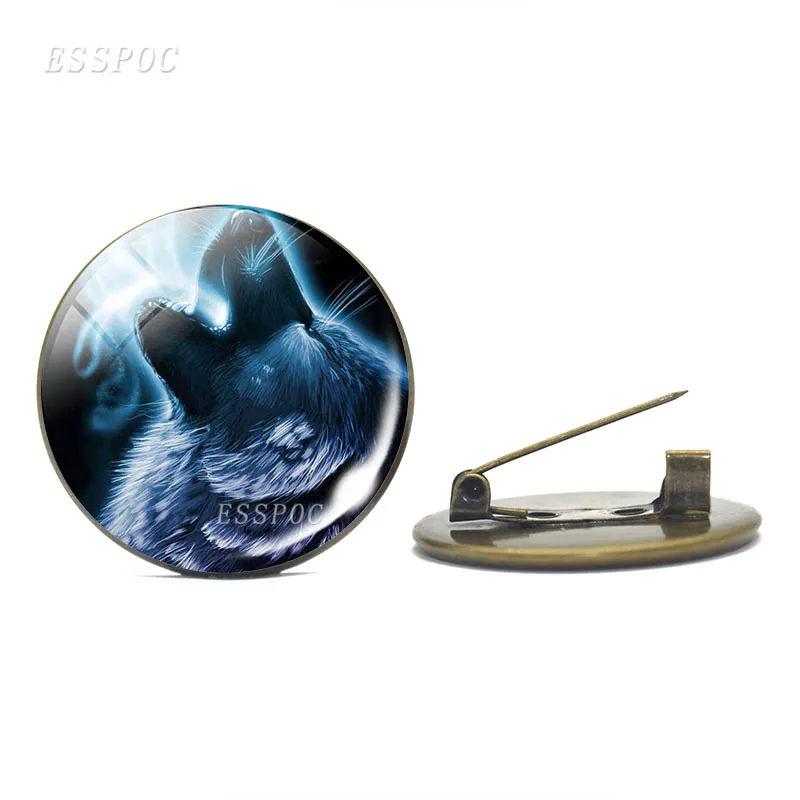 Винтажные броши в стиле стимпанк волк фото стекло кабошон Медная брошь булавки