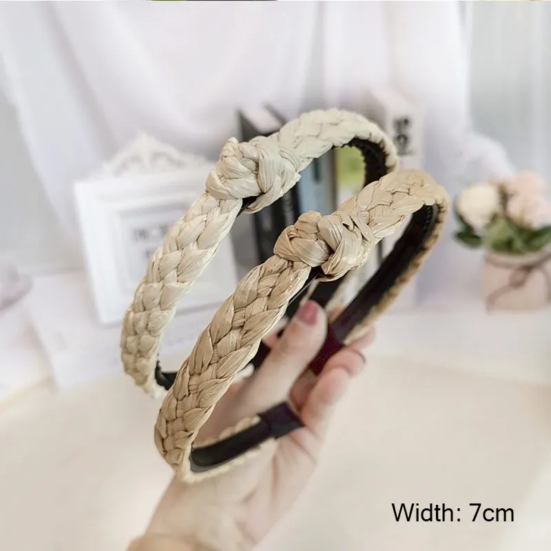 Ободок для волос Женский обруч ручной работы с плетением в богемном стиле
