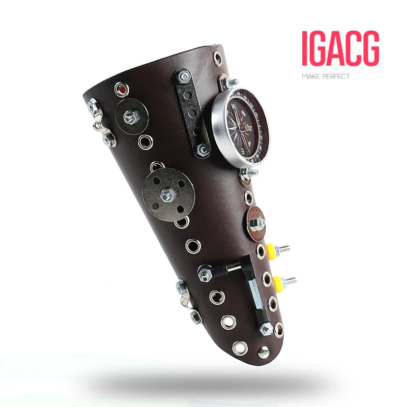 IGACG PU винтажный стимпанк браслет длинный паровой браслет в стиле "панк" с шестеренкой панк музыкальный браслет реквизит гаунтлет аксессуары в стиле стимпанка