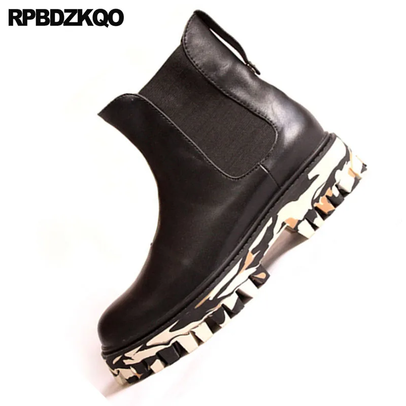 на платформе ботильоны ботинки высокая подошва обувь мужская челси толстая