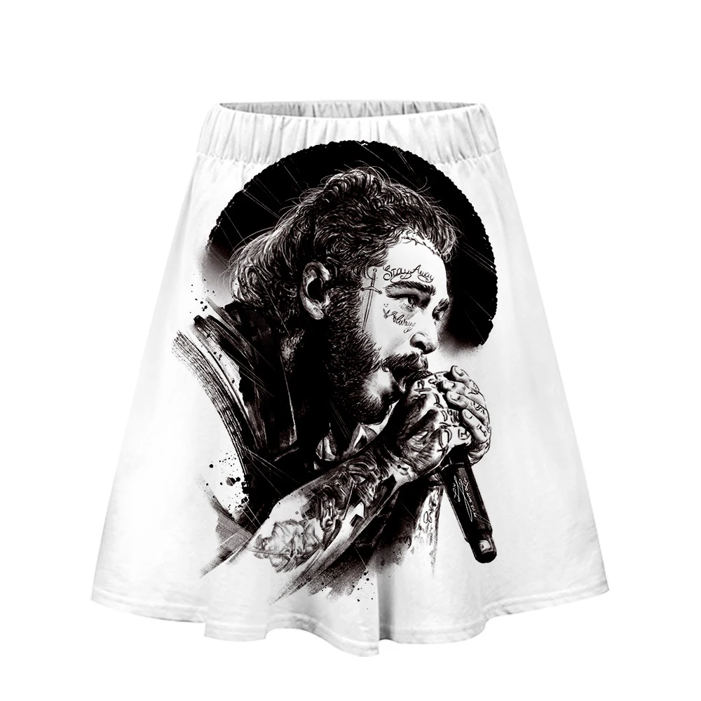 Женская юбка с 3D принтом Post Malone модная уличная одежда короткая женская летняя в
