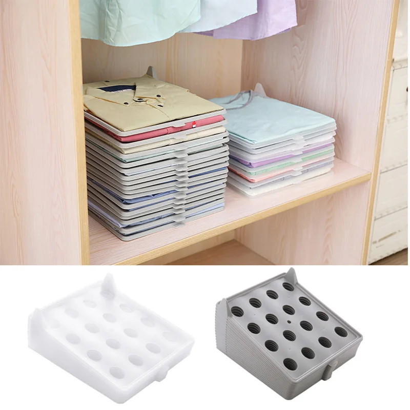

5pcs/10pcs 10 Layer Fast Clothes Folding Board Clothing Folder Board Shirt Wardrobe Accessory Clothing Storage Board Organizer