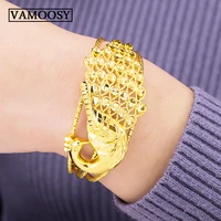 bracelet wholesale 2018 fine jewelry 24k gold bracelet for women bangle chinese myth phoenix style charms gold peacock bracelet