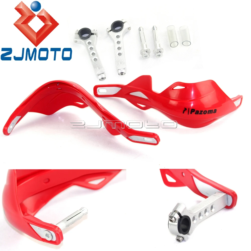 ZJMOTO 22MM 28MM Dirtbike Fat Bar Red Handguards Raptor 7/8&quot 1-1/8&quot Handlebar For Honda XR CR CRF 250 350 400 | Автомобили и