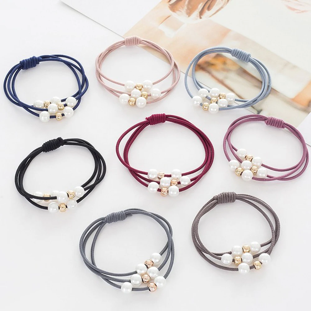 1 шт. летняя Новинка модная веревка для волос девочек Однотонные эластичные ленты