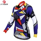 Женская зимняя Флисовая теплая веломайка X-Tiger, одежда для езды на велосипеде, очень теплая спортивная одежда для езды на велосипеде