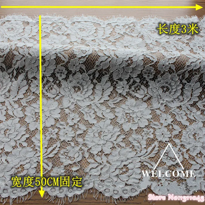 3 м/лот французская кружевная ткань для ресниц белая черная костей свадебное