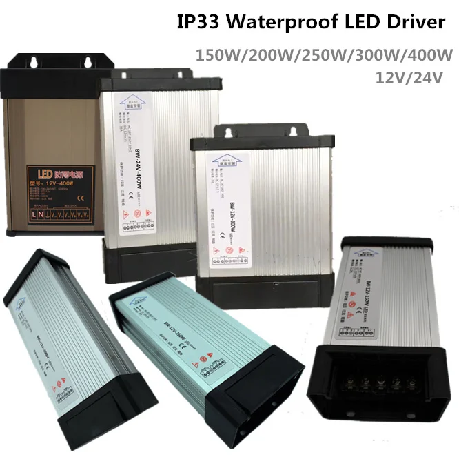 

Genuine 3 years warranty LED Outdoor Rainproof Power Supply DC12V24V 150W 200W 250W 300W 400W LED Driver Lighting Transformers