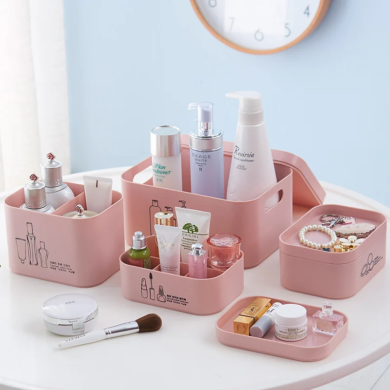 Многогранная пластиковая коробка для настольного макияжа хранения