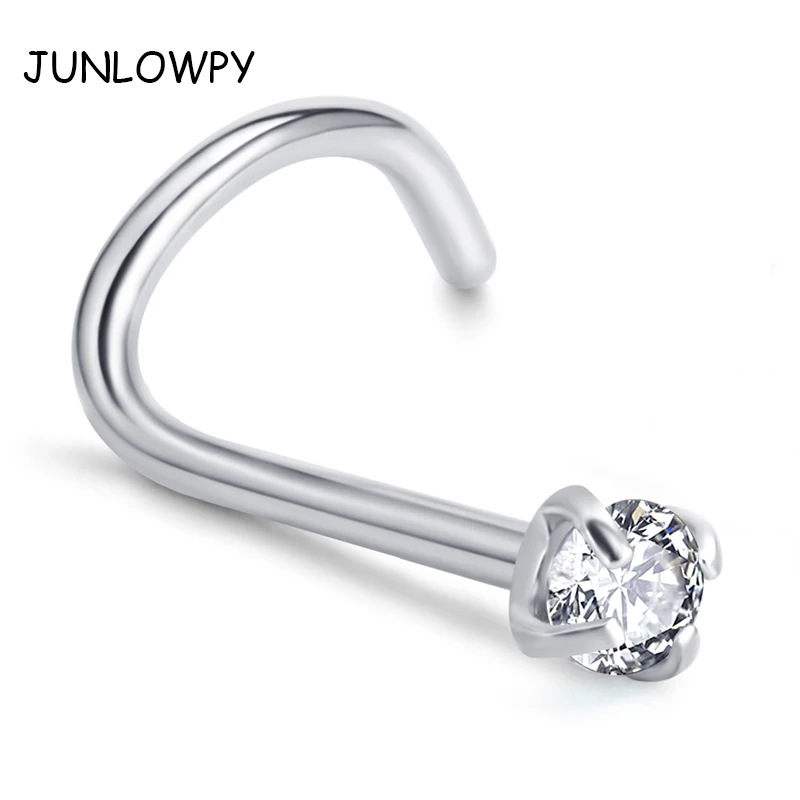 JUNLOWPY 20 Калибр изогнутый нос шпильки кубический цирконий ювелирные изделия